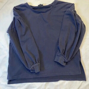 Dark Navy Blue Long Balloon Sleeve Top size L